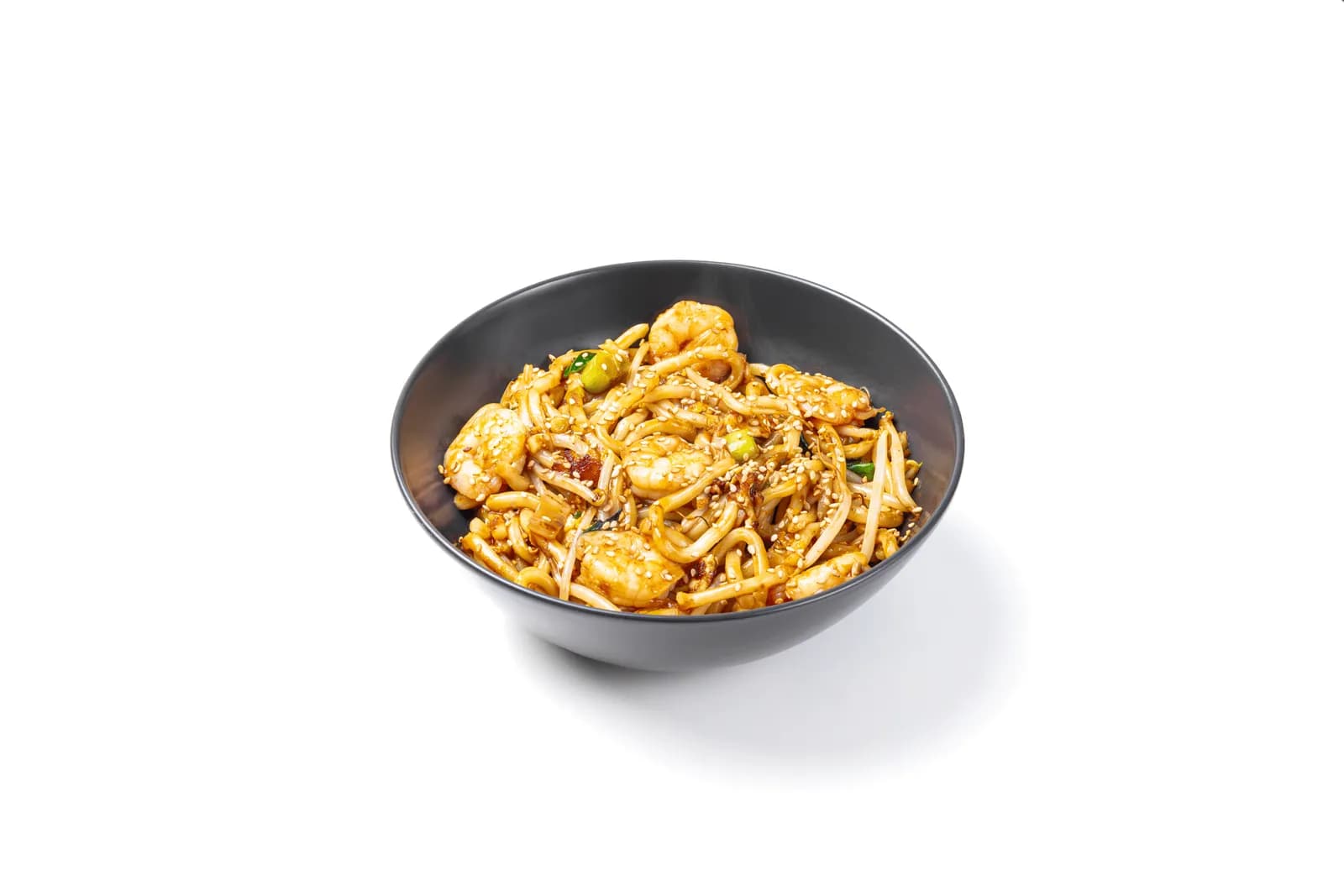Nouilles udon scampis